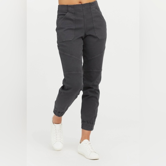 SPANX Stretch Twill Cargo Jogger Dark Gray/Charcoal Size M Womens - Picture 2 of 8